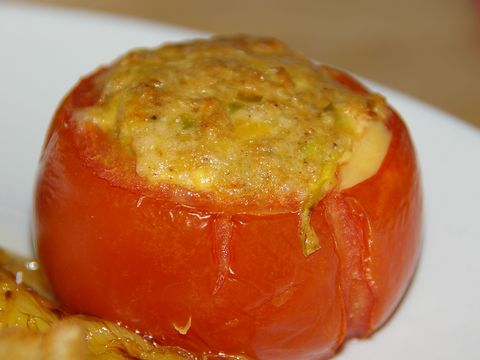 Gevulde tomaten met prei