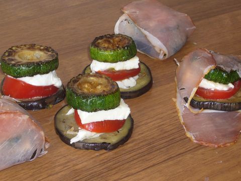 Mediterrane groentepakketjes in rauwe ham