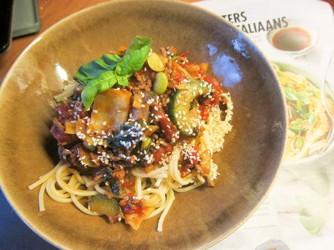 Spaghetti met een Aziatische twist