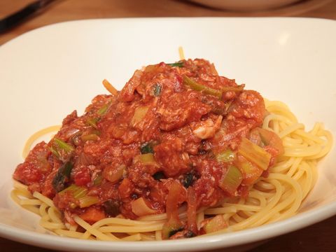 Spaghetti met tonijnsaus