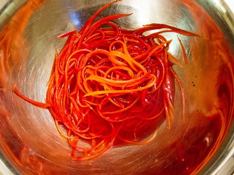 Wortel spaghetti in zoetzuur