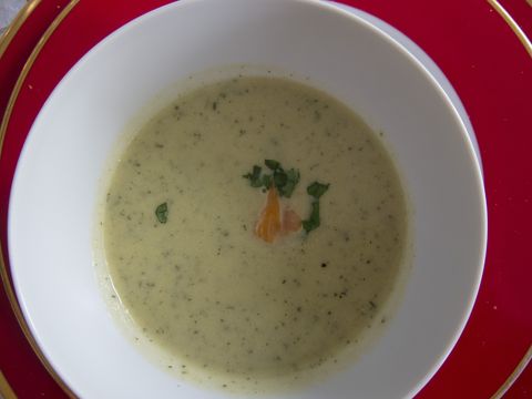 Courgette soep met gorgonzola