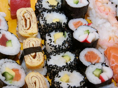 Sushi zonder nori vel