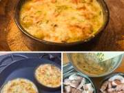Gratin met zalm en garnalen