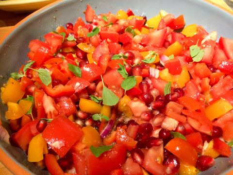 Tomaten granaatappel salade